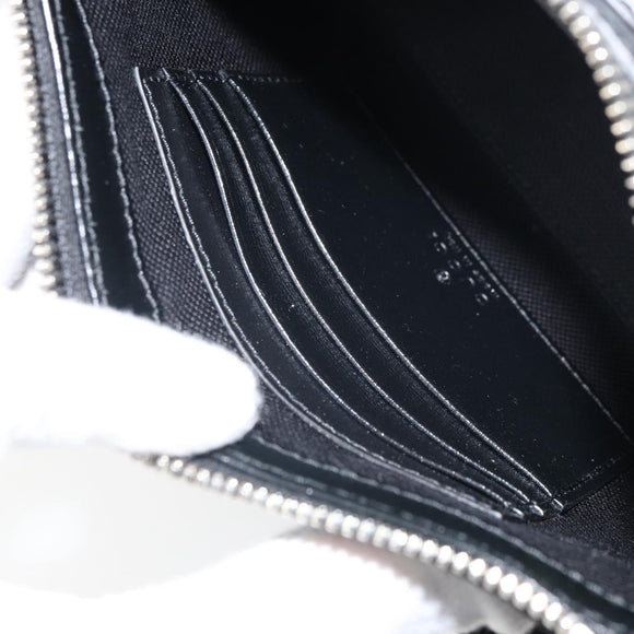 GUCCI GG Supreme Shoulder Bag PVC Black Silver Auth 157567SAV