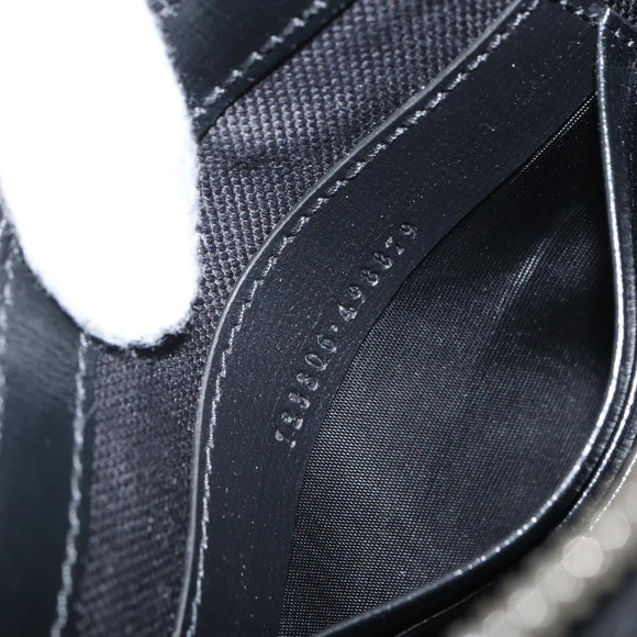 GUCCI GG Supreme Shoulder Bag PVC Black Silver Auth 157567SAV