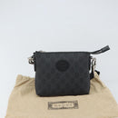 GUCCI GG Supreme Shoulder Bag PVC Black Silver Auth 157567SAV-26