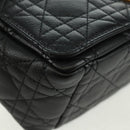 Christian Dior Caro Medium Cannage Bag Calf Skin Black Gold Auth 157570SM-11