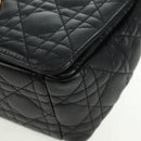 Christian Dior Caro Medium Cannage Bag Calf Skin Black Gold Auth 157570SM-12