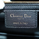 Christian Dior Caro Medium Cannage Bag Calf Skin Black Gold Auth 157570SM-19