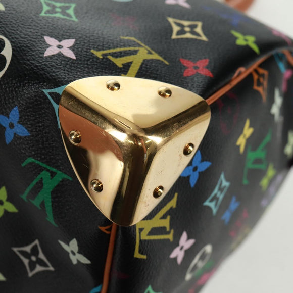 LOUIS VUITTON Monogram Multicolor Speedy 30 Hand Bag Black M92642 Auth 157571SM