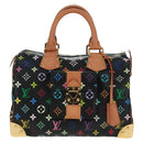 LOUIS VUITTON Monogram Multicolor Speedy 30 Hand Bag Black M92642 Auth 157571SM-14