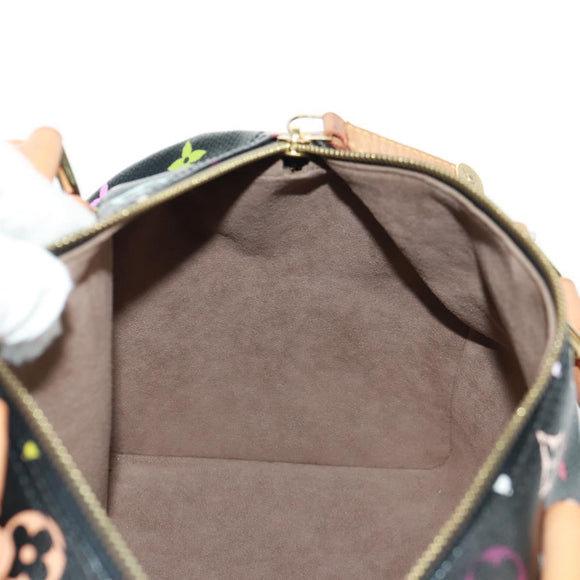 LOUIS VUITTON Monogram Multicolor Speedy 30 Hand Bag Black M92642 Auth 157571SM