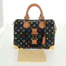 LOUIS VUITTON Monogram Multicolor Speedy 30 Hand Bag Black M92642 Auth 157571SM-13