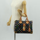 LOUIS VUITTON Monogram Multicolor Speedy 30 Hand Bag Black M92642 Auth 157571SM-26