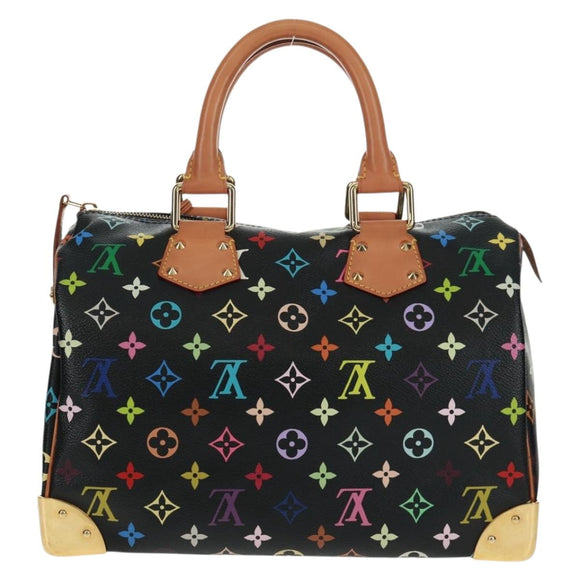 LOUIS VUITTON Monogram Multicolor Speedy 30 Hand Bag Black M92642 Auth 157571SM