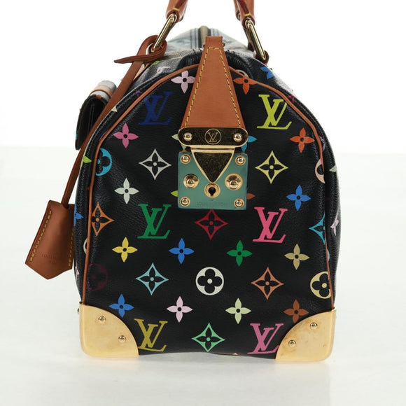 LOUIS VUITTON Monogram Multicolor Speedy 30 Hand Bag Black M92642 Auth 157571SM