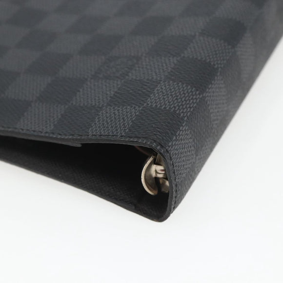 LOUIS VUITTON Damier Graphite Agenda MM Day Planner Cover R20242 LV Auth 157572