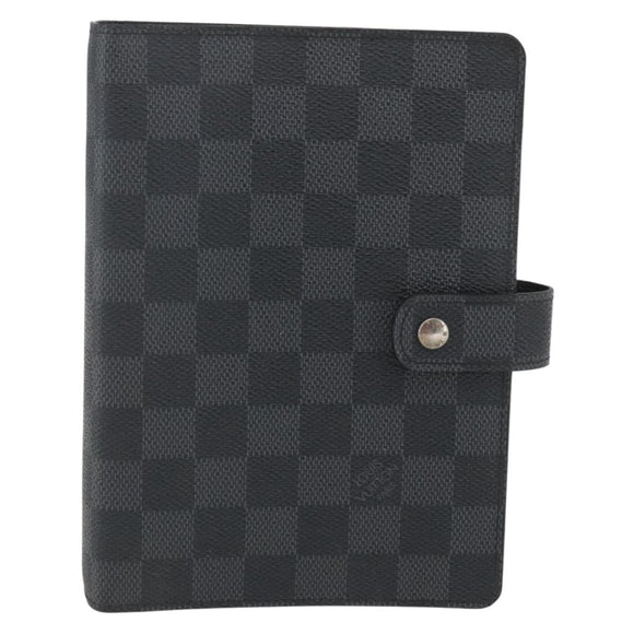LOUIS VUITTON Damier Graphite Agenda MM Day Planner Cover R20242 LV Auth 157572