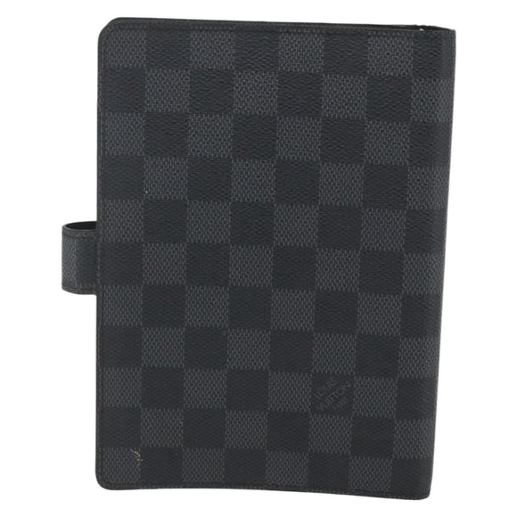 LOUIS VUITTON Damier Graphite Agenda MM Day Planner Cover R20242 LV Auth 157572