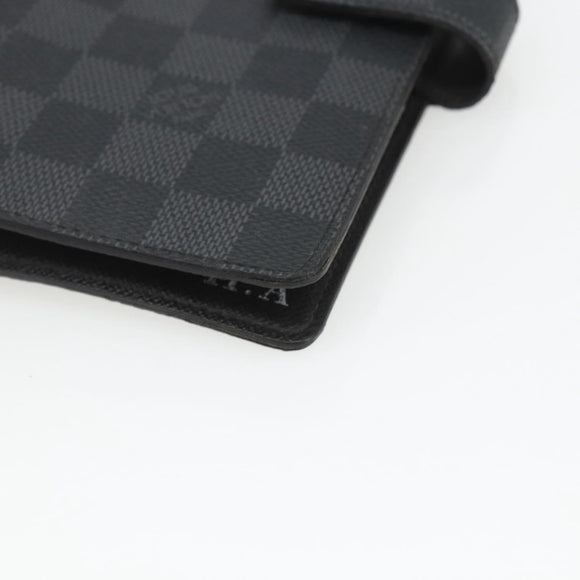 LOUIS VUITTON Damier Graphite Agenda MM Day Planner Cover R20242 LV Auth 157572