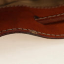 CELINE Macadam Canvas Shoulder Bag PVC Leather Brown Gold Auth 157577-21