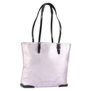 PRADA Shoulder Bag Leather Silver Metallic pink Auth 157579-1