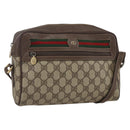 GUCCI GG Supreme Web Sherry Line Bag PVC Beige Gold 001 56 6472 Auth 157580-1