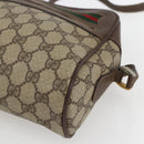 GUCCI GG Supreme Web Sherry Line Bag PVC Beige Gold 001 56 6472 Auth 157580-15