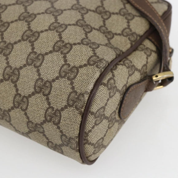 GUCCI GG Supreme Web Sherry Line Bag PVC Beige Gold 001 56 6472 Auth 157580