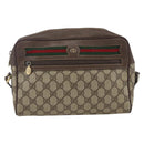 GUCCI GG Supreme Web Sherry Line Bag PVC Beige Gold 001 56 6472 Auth 157580-13