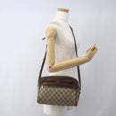 GUCCI GG Supreme Web Sherry Line Bag PVC Beige Gold 001 56 6472 Auth 157580-24