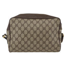 GUCCI GG Supreme Web Sherry Line Bag PVC Beige Gold 001 56 6472 Auth 157580-2