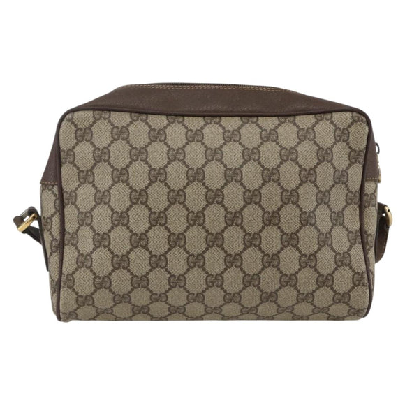 GUCCI GG Supreme Web Sherry Line Bag PVC Beige Gold 001 56 6472 Auth 157580