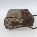 GUCCI GG Supreme Web Sherry Line Bag PVC Beige Gold 001 56 6472 Auth 157580-4