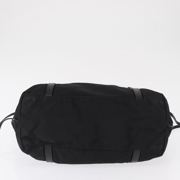 PRADA Tote Bag Nylon Black Gold Auth 157581