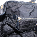 PRADA Tote Bag Nylon Black Gold Auth 157581-22