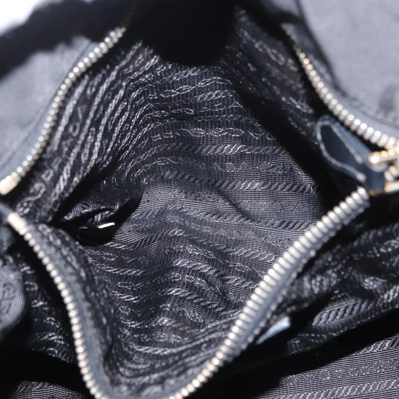 PRADA Tote Bag Nylon Black Gold Auth 157581