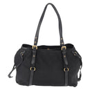 PRADA Tote Bag Nylon Black Gold Auth 157581-2