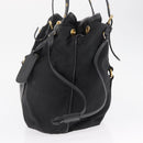 PRADA Tote Bag Nylon Black Gold Auth 157581-3