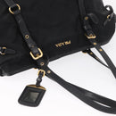 PRADA Tote Bag Nylon Black Gold Auth 157581-6