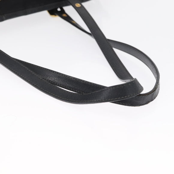 PRADA Tote Bag Nylon Black Gold Auth 157581