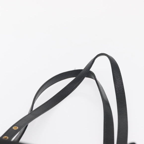 PRADA Tote Bag Nylon Black Gold Auth 157581