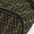 FENDI Zucca Canvas Vanity Pouch Black Brown Auth 157583-10