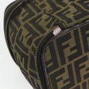 FENDI Zucca Canvas Vanity Pouch Black Brown Auth 157583-13