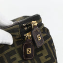 FENDI Zucca Canvas Vanity Pouch Black Brown Auth 157583-14