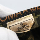 FENDI Zucca Canvas Vanity Pouch Black Brown Auth 157583-15