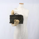 FENDI Zucca Canvas Vanity Pouch Black Brown Auth 157583-19