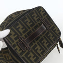 FENDI Zucca Canvas Vanity Pouch Black Brown Auth 157583-6