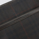 BURBERRY Nova Check Shoulder Bag PVC Black Silver Auth 157585-17
