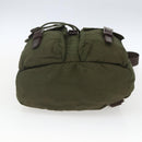 PRADA Backpack Nylon Khaki Silver Auth 157586-5
