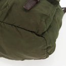 PRADA Backpack Nylon Khaki Silver Auth 157586-15