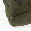 PRADA Backpack Nylon Khaki Silver Auth 157586-16