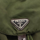 PRADA Backpack Nylon Khaki Silver Auth 157586-19