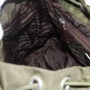 PRADA Backpack Nylon Khaki Silver Auth 157586-23