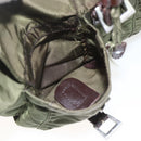 PRADA Backpack Nylon Khaki Silver Auth 157586-25