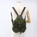 PRADA Backpack Nylon Khaki Silver Auth 157586-27