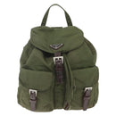 PRADA Backpack Nylon Khaki Silver Auth 157586-13